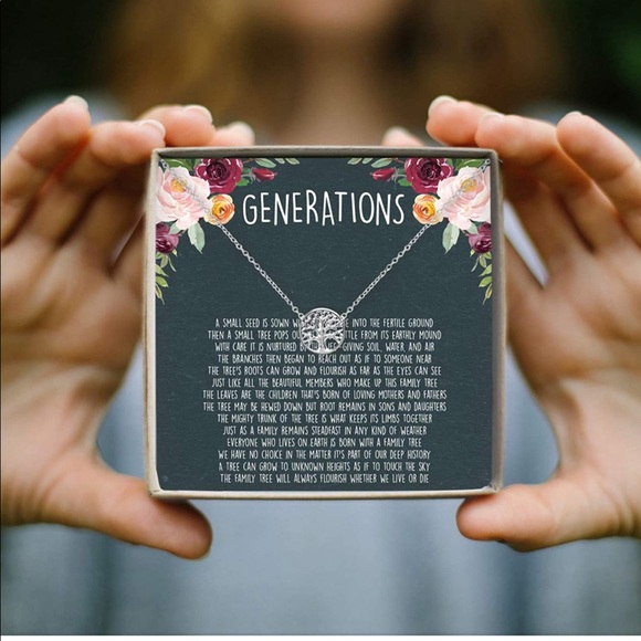 Generations Gift Necklace for Grandmother, Mom & Granddaughter, Tree - Picture 3 of 5